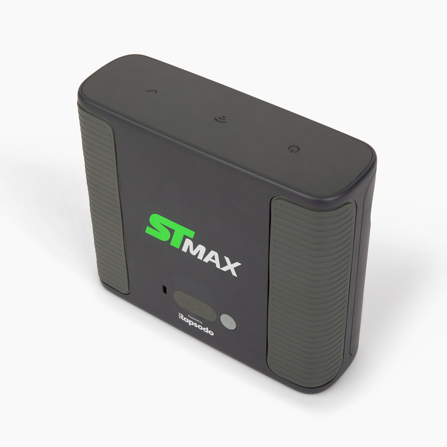 SKYTRAK MAX golf launch monitor rear view showing connectivity ports and sensors